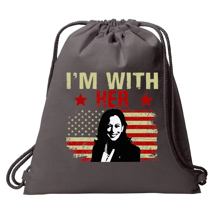 IM With Her Kamala Vote For 2024 President Kamala Harris Drawstring Bag