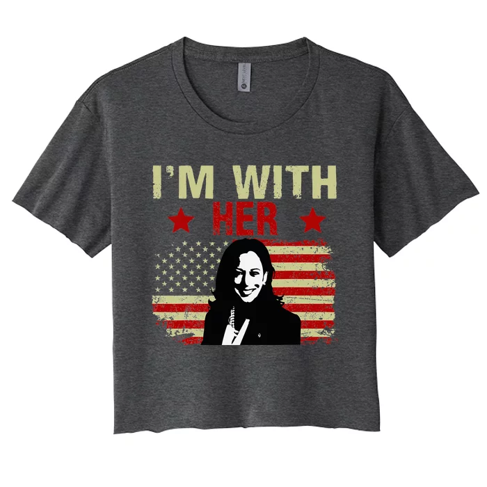 IM With Her Kamala Vote For 2024 President Kamala Harris Women's Crop Top Tee