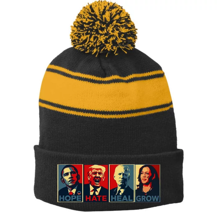 IM With Her Kamala Stripe Pom Pom Beanie