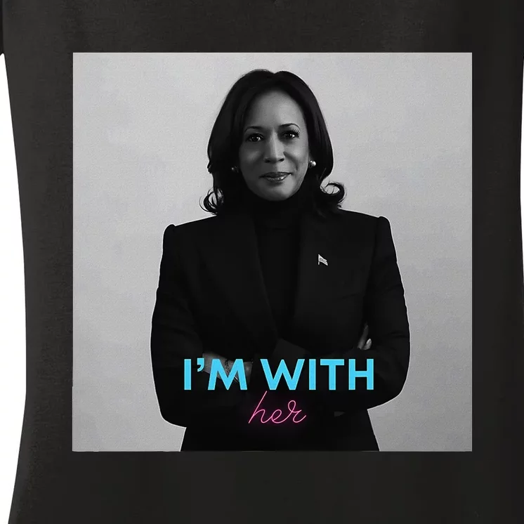 IM With Her Kamala Women's V-Neck T-Shirt