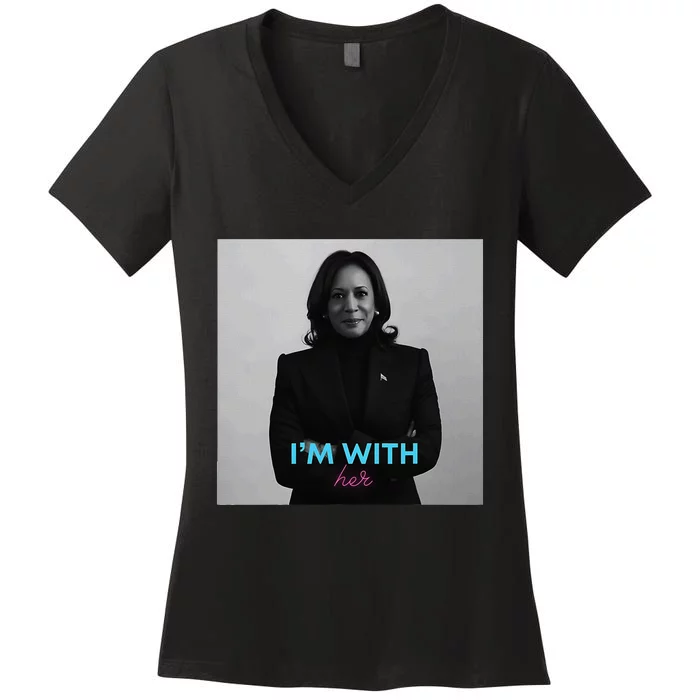 IM With Her Kamala Women's V-Neck T-Shirt