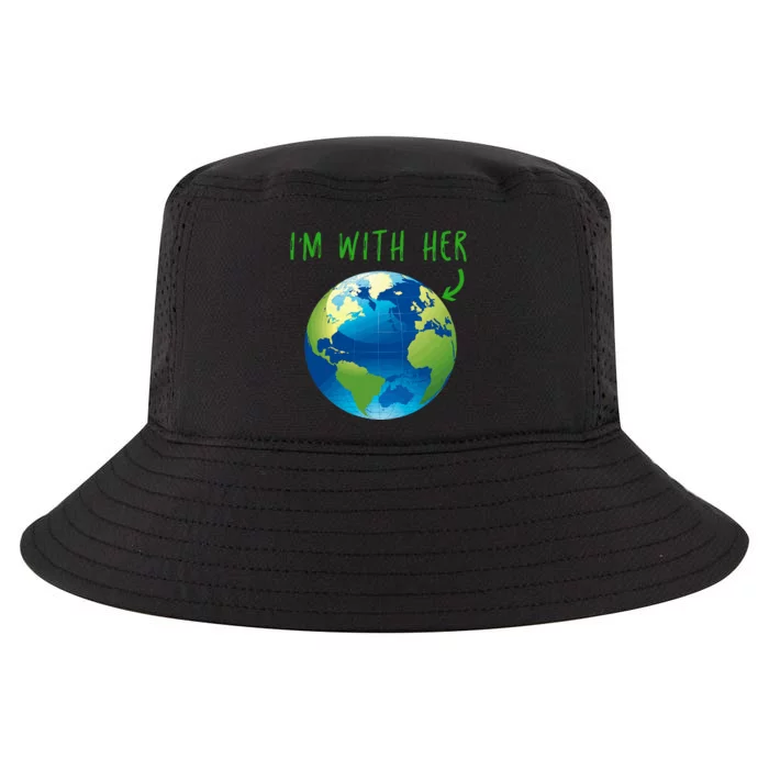 IM With Her Planet Earth Day Climate Change Gift Cool Comfort Performance Bucket Hat