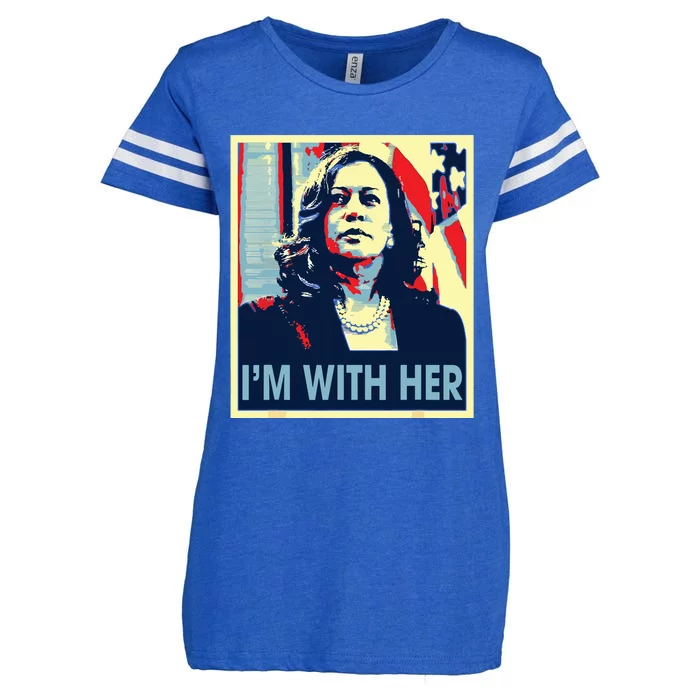 Im With Her Kamala Vote For 2024 President Kamalaharris Enza Ladies Jersey Football T-Shirt