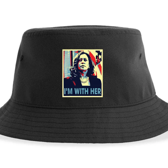 Im With Her Kamala Vote For 2024 President Kamala Harris Sustainable Bucket Hat