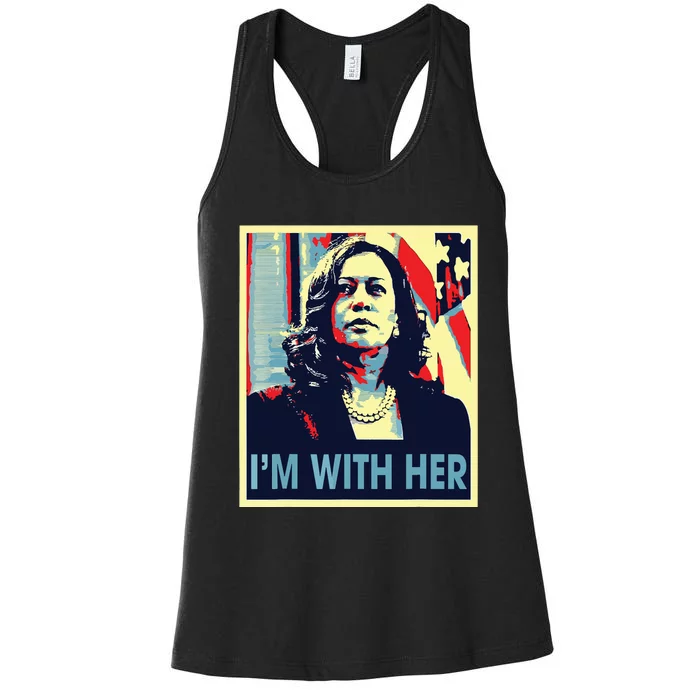 Im With Her Kamala Vote For 2024 President Kamala Harris Women's Racerback Tank