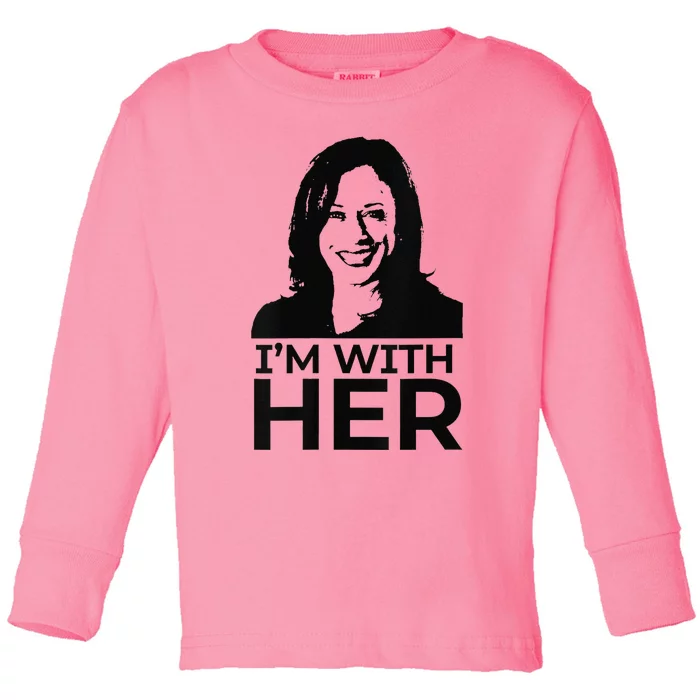 IM With Her Kamala Vote For 2024 President Kamalaharris Toddler Long Sleeve Shirt