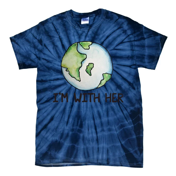 I'm With Her Earth Day Earthy Sciences Tie-Dye T-Shirt