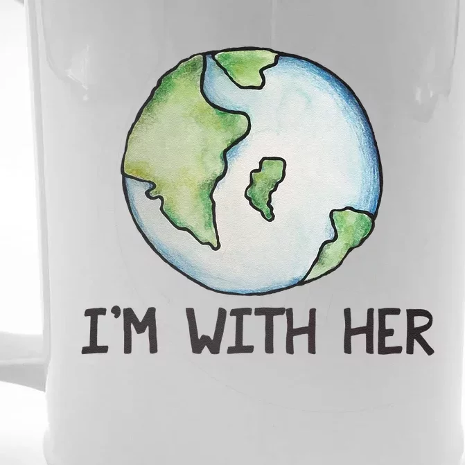 I'm With Her Earth Day Earthy Sciences Front & Back Beer Stein