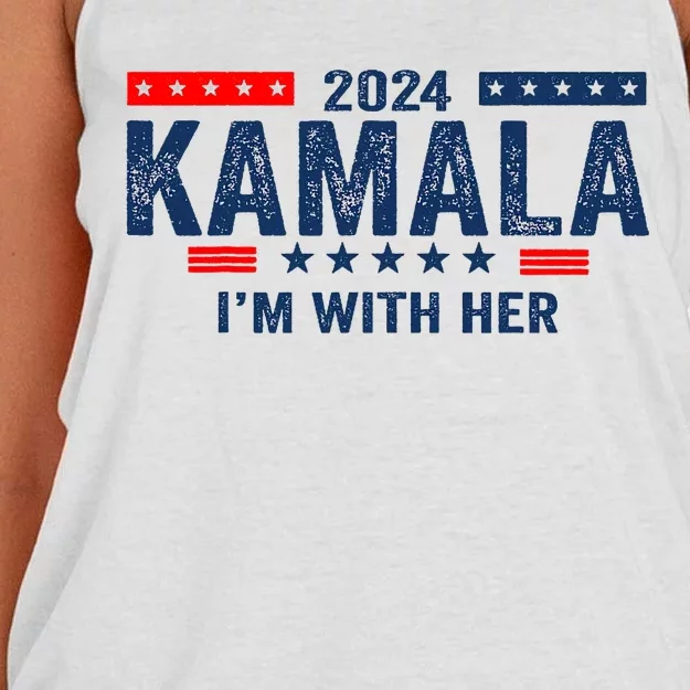 IM With Her Kamala Vote For 2024 President Kamala Harris Women's Knotted Racerback Tank