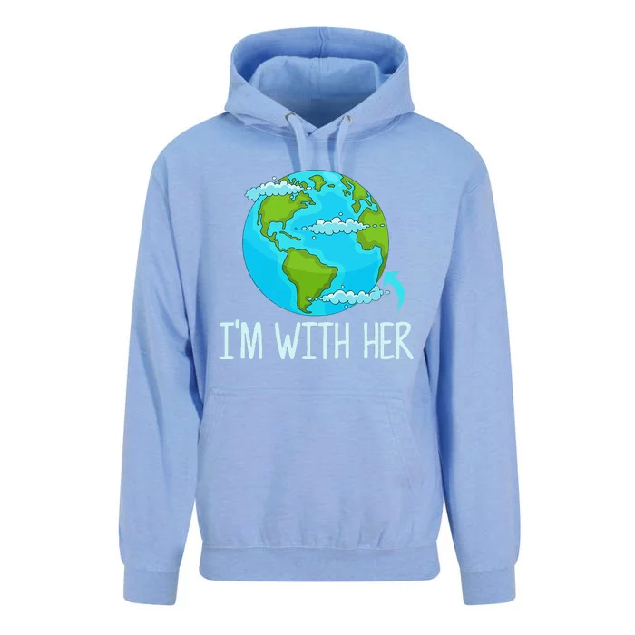 I'm With Her Funny Earth Day Unisex Surf Hoodie