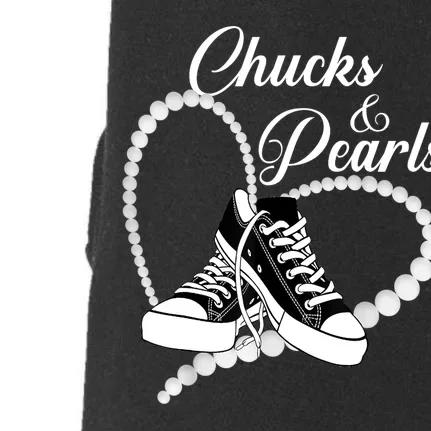 Im With Her Kamala 2024 Heart Chucks And Pearls 2024 Gift Doggie 3-End Fleece Hoodie