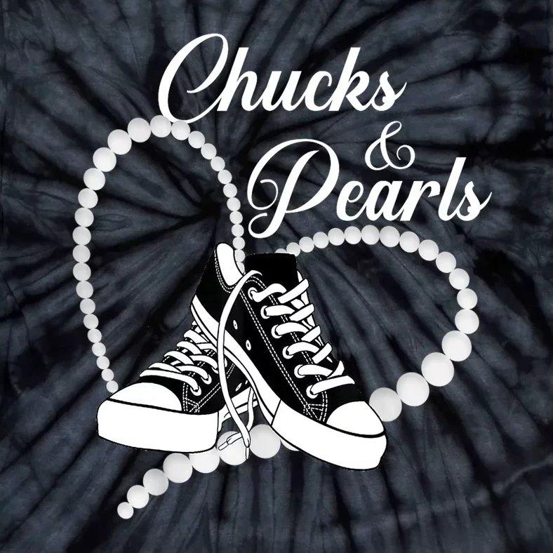 Im With Her Kamala 2024 Heart Chucks And Pearls 2024 Gift Tie-Dye T-Shirt