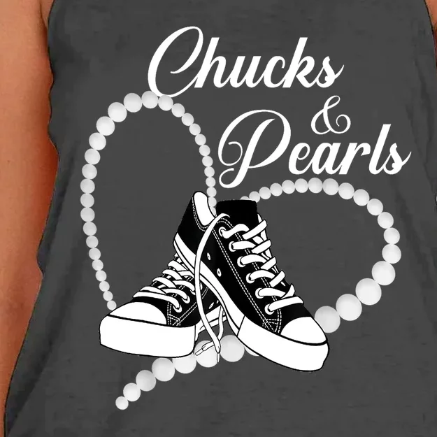 Im With Her Kamala 2024 Heart Chucks And Pearls 2024 Gift Women's Knotted Racerback Tank