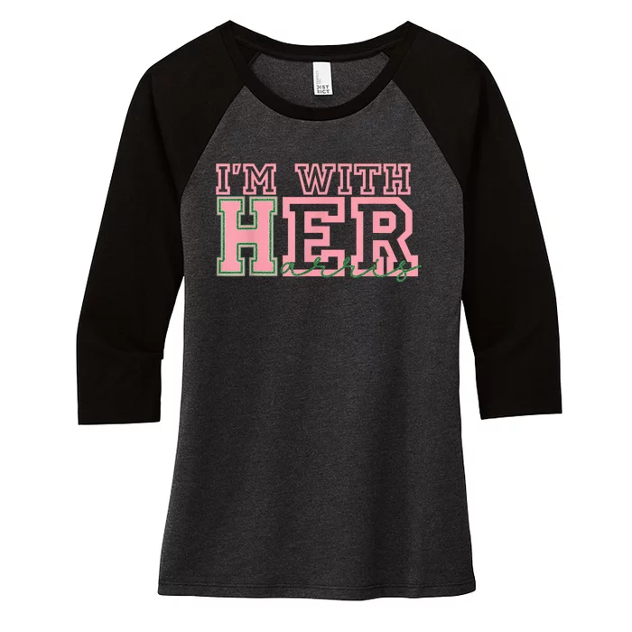 IM With Her Kamala Vote For 2024 President Kamalaharris Women's Tri-Blend 3/4-Sleeve Raglan Shirt