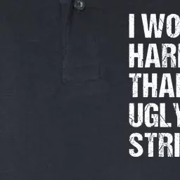 I Work Harder Than An Ugly Stripper Softstyle Adult Sport Polo