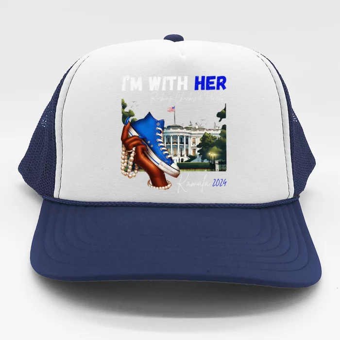 IM With Her Rocking Chucks & Pearls Kamala 2024 Gift Trucker Hat