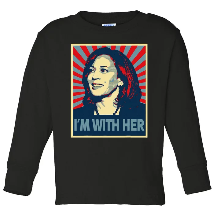 IM With Her Kamala Vote For 2024 President Kamalaharris Toddler Long Sleeve Shirt