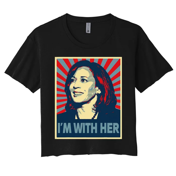 IM With Her Kamala Vote For 2024 President Kamalaharris Women's Crop Top Tee