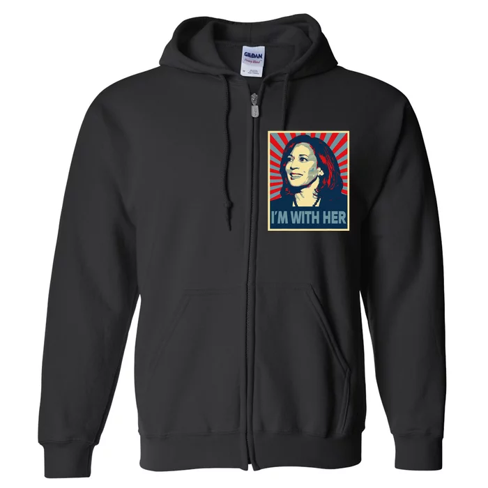 IM With Her Kamala Vote For 2024 President Kamalaharris Full Zip Hoodie