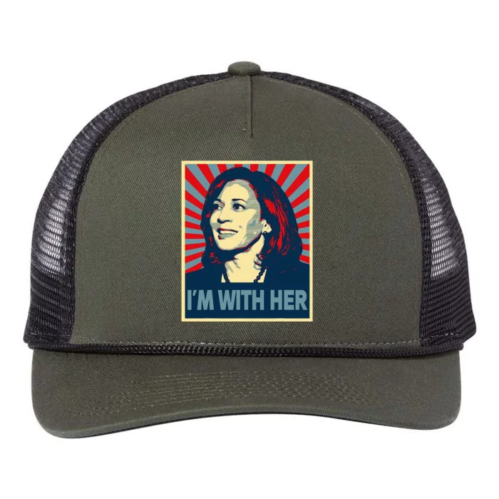 IM With Her Kamala Vote For 2024 President Kamalaharris Retro Rope Trucker Hat Cap