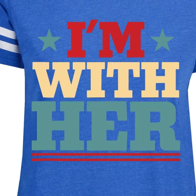 I’M With Her Presidential Election 2024 Harris Walz Democrat Tank Top Enza Ladies Jersey Football T-Shirt