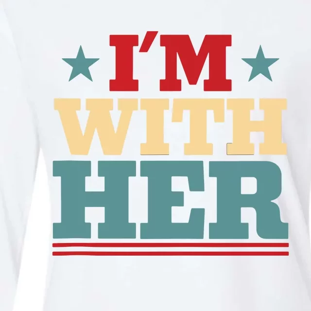 I’M With Her Presidential Election 2024 Harris Walz Democrat Tank Top Womens Cotton Relaxed Long Sleeve T-Shirt