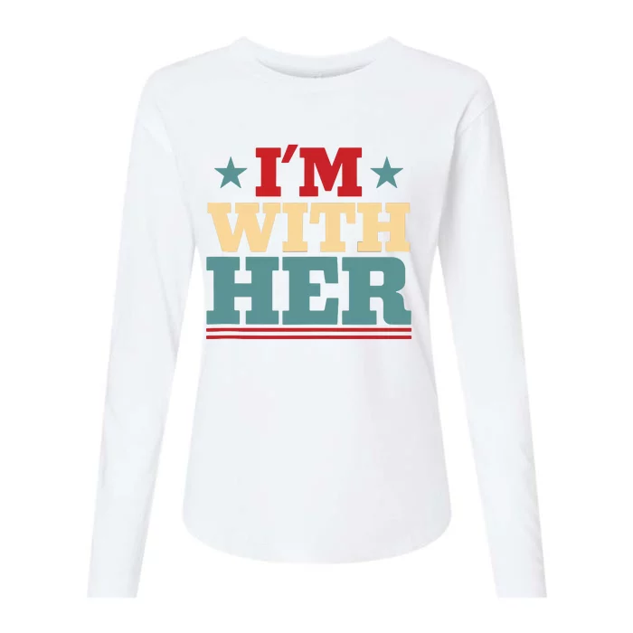 I’M With Her Presidential Election 2024 Harris Walz Democrat Tank Top Womens Cotton Relaxed Long Sleeve T-Shirt