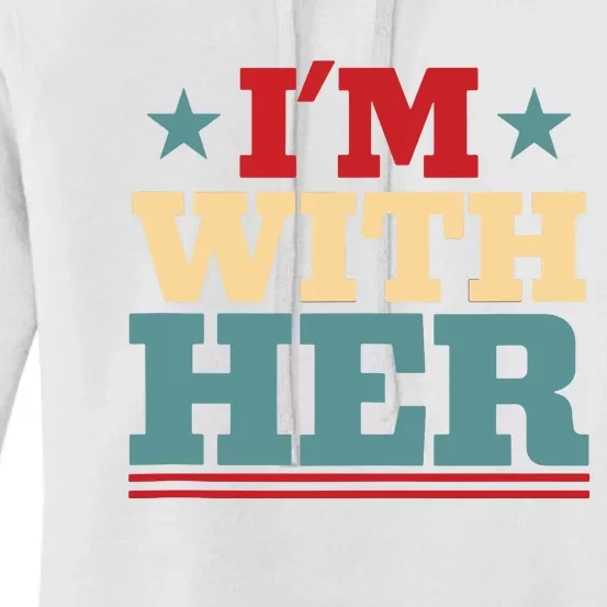 I’M With Her Presidential Election 2024 Harris Walz Democrat Tank Top Women's Pullover Hoodie