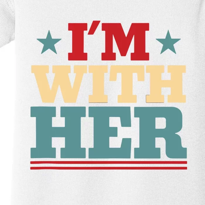 I’M With Her Presidential Election 2024 Harris Walz Democrat Tank Top Baby Bodysuit