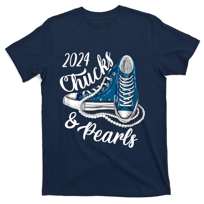 IM With Her Chucks And Pearls 2024 Kamala Election Sneakers T-Shirt