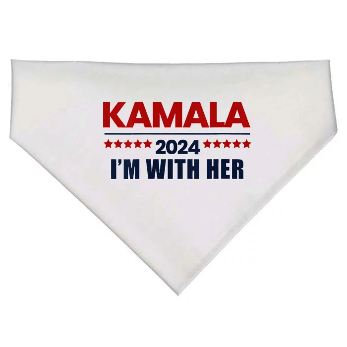 IM With Her Kamala Vote For 2024 President Kamala Harris V Neck USA-Made Doggie Bandana