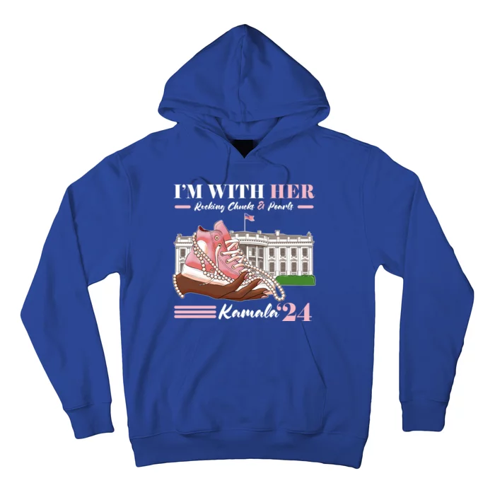 Im With Her Rocking Chucks And Pearls Kamala Harris 2024 Election Hoodie