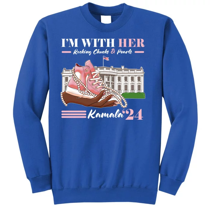 Im With Her Rocking Chucks And Pearls Kamala Harris 2024 Election Sweatshirt