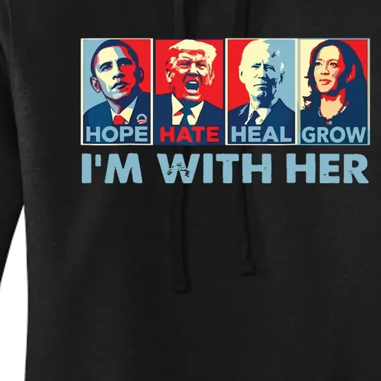 Im With Her Kamala Vote For 2024 President Kamalaharris Women's Pullover Hoodie