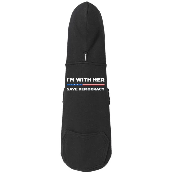 Im With Her Save Democracy 2024 President Doggie 3-End Fleece Hoodie