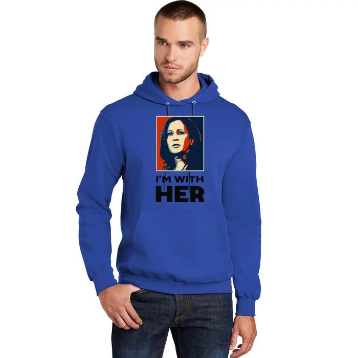 IM With Her 2024 Vote President Kamala Harris Election Meme Tall Hoodie