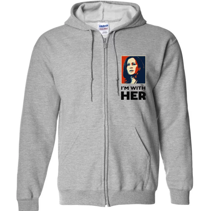 IM With Her 2024 Vote President Kamala Harris Election Meme Full Zip Hoodie