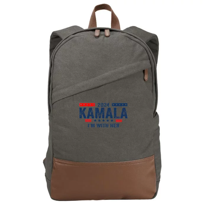 Im With Her Kamala Vote For 2024 President Kamala Harris Cotton Canvas Backpack