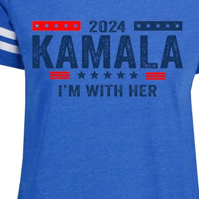 Im With Her Kamala Vote For 2024 President Kamala Harris Enza Ladies Jersey Football T-Shirt