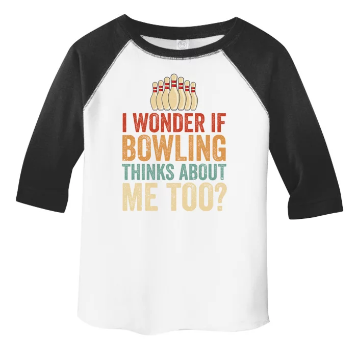 I Wonder If Bowling Thinks Of Me Funny Meme Team Dad Mom Gift Toddler Fine Jersey T-Shirt