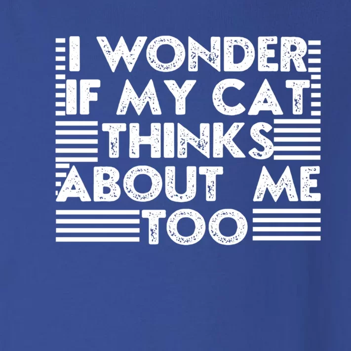 I Wonder If My Cat Thinks About Me Too Cat Mom Lover Guy Great Gift Toddler Long Sleeve Shirt