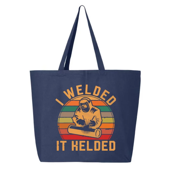 I Welded It Helded Welder Fun Retro Welding Silhouette 25L Jumbo Tote