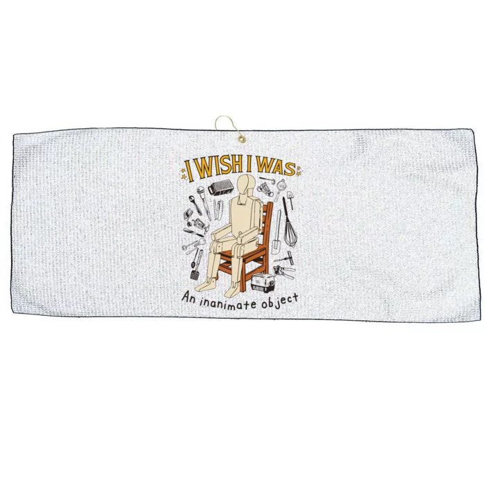 I Wish I Was An Inanimate Object Large Microfiber Waffle Golf Towel