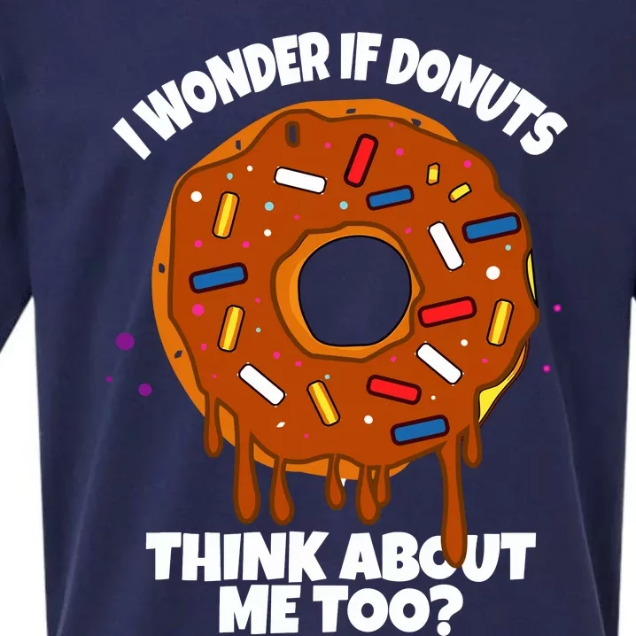 I Wonder If Donuts Think About Me Too | Doughnuts Cute Donut Sueded Cloud Jersey T-Shirt