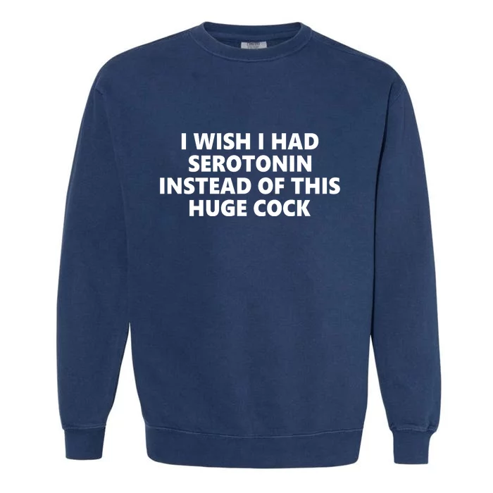 I Wish I Had Serotonin Instead Of This Huge Cock Funny Adult Humor Garment-Dyed Sweatshirt