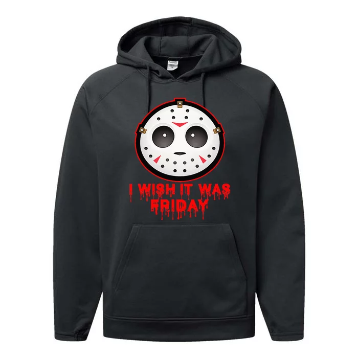 I Wish It Was Friday Cute Halloween Costume 13th Horror Performance Fleece Hoodie