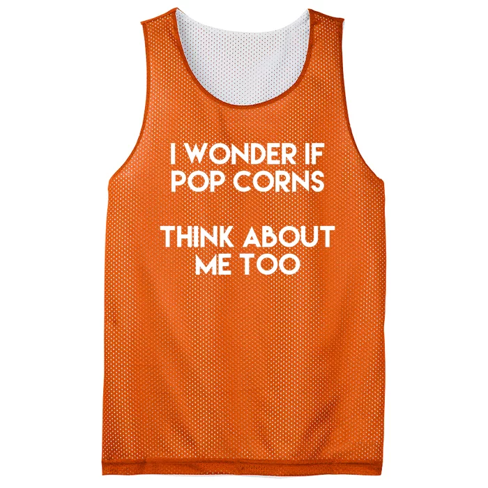 I Wonder If Popcorns Think About Me Too Mesh Reversible Basketball Jersey Tank