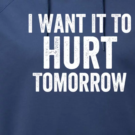 I Want It To Hurt Tomorrow Gift Performance Fleece Hoodie