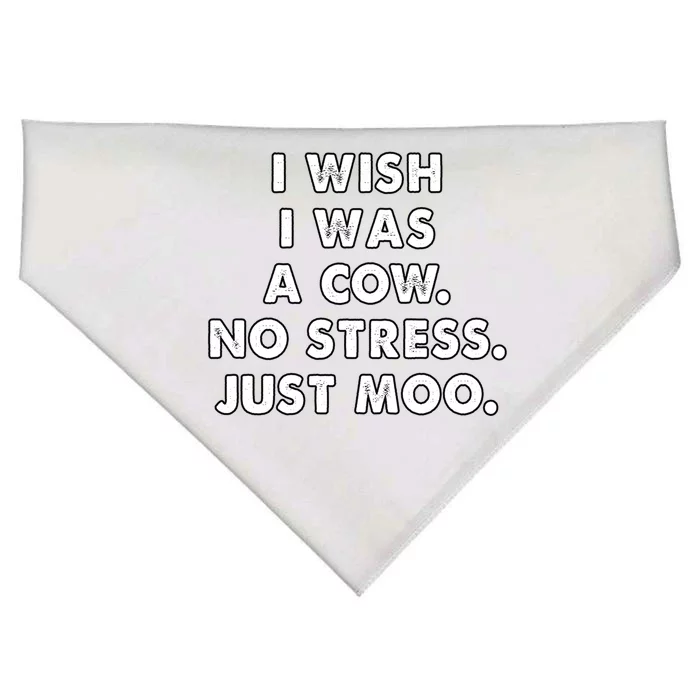 I Wish I Was A Cow Moo Meaningful Gift USA-Made Doggie Bandana