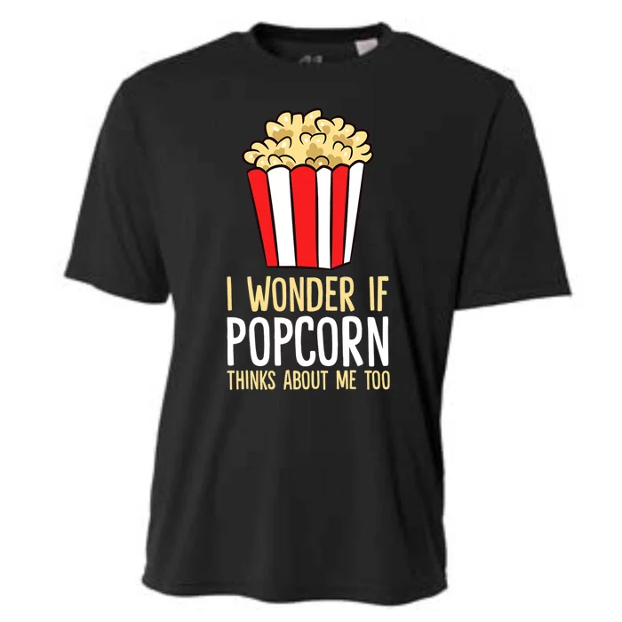 I Wonder If Popcorn Thinks About Me Too Popcorn Lover Cooling Performance Crew T-Shirt